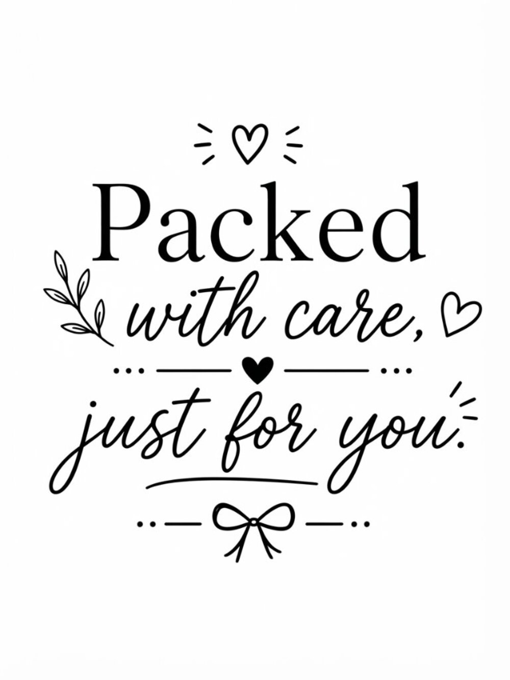 Packed with Care 2" Square Sticker 50 count - Choice of color sticker